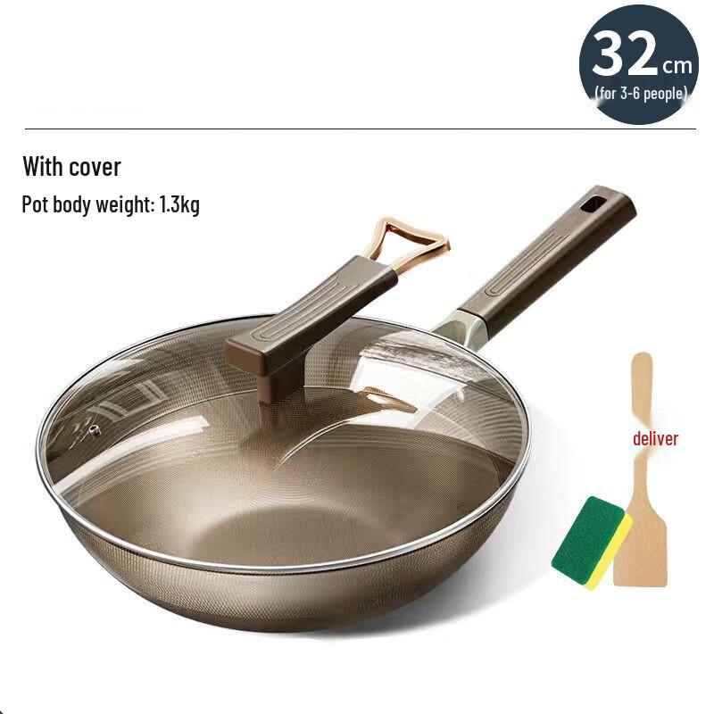 Yoshida Artisan 32cm Double-Sided Non-stick Wok with Lid