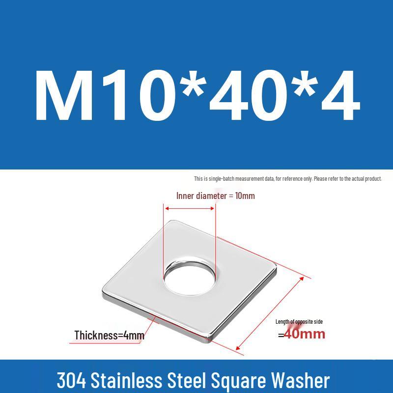 304 Stainless Steel Thickened Square Washer for Curtain Wall (M4-M16)