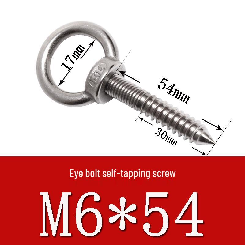 Stainless Steel 304 Eye Bolt, Self-Tapping Screw Eyelet, Butterfly Hand-Tight Self-Sheep Horn Nails