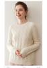 Women's Round Neck Cable Knit Cashmere Sweater - Thickened and Loose Fit for Autumn/Winter