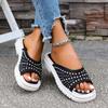 Fashion Comemore Summer Slippers for Women Outside Wear Retro Thick Bottom Roman Beach Sandals Casual Mesh Breathable Open Toe Slides