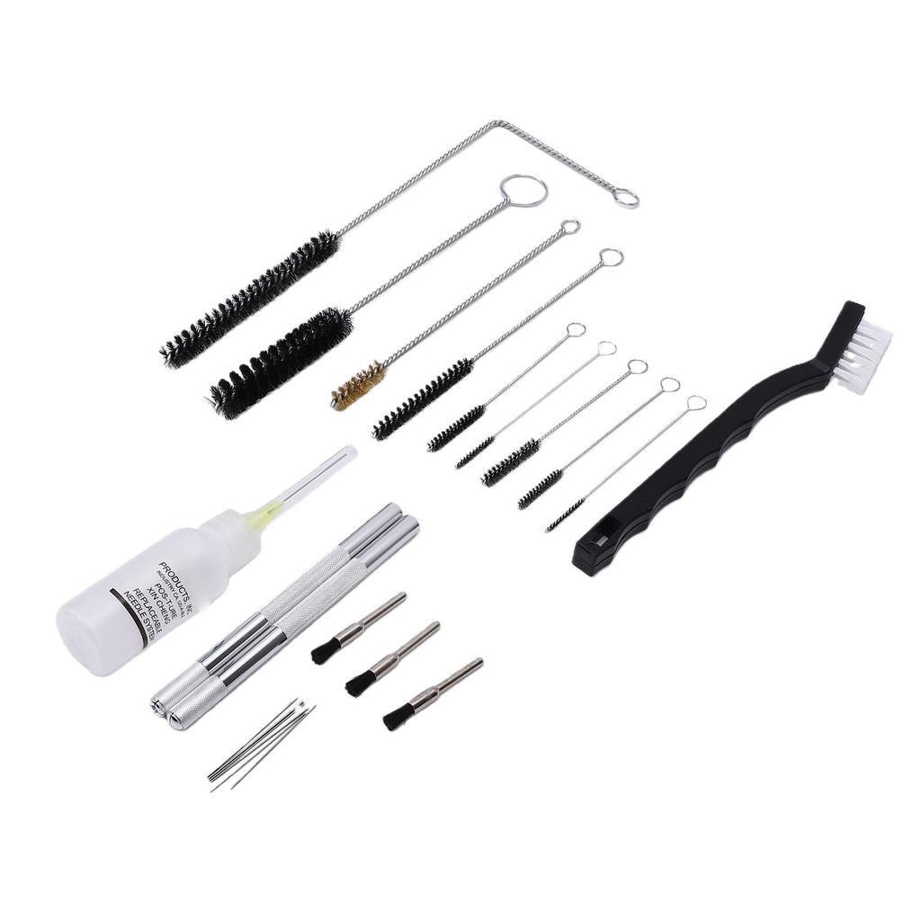 Spray Gun Cleaning Kit Nylon Brass Cleaner Brushes Needles Lubrication Bottle Airbrush Cleaning Kit for Maintenance