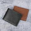 Vintage Textured Leather Bifold Wallet, Slim Casual Card Cash Purse for Men