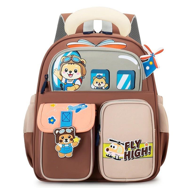 Kids Backpack Preschool Kindergarten Lightweight Dual-Shoulder Bag With Air-Padded Straps Breathable Nylon Cute Cartoon