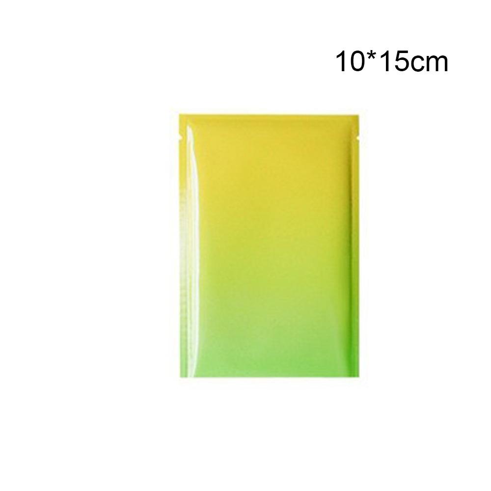 

100pcs/set Top Open Design Aluminum Foil Bags Colored Waterproof Heat Seal Bags Tear Notch Packaging Pouches Tea Packaging 7-10cm-gold