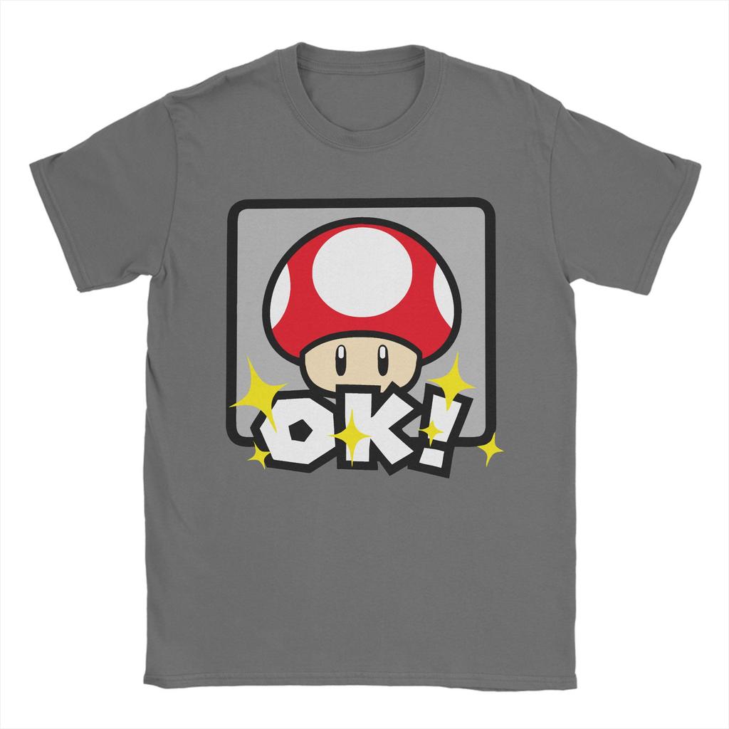 Super Marios Red Mushroom Men's Women's T Shirts Vintage Tee Shirt Short Sleeve Crew Neck T-Shirt Cotton Gift Idea Tops
