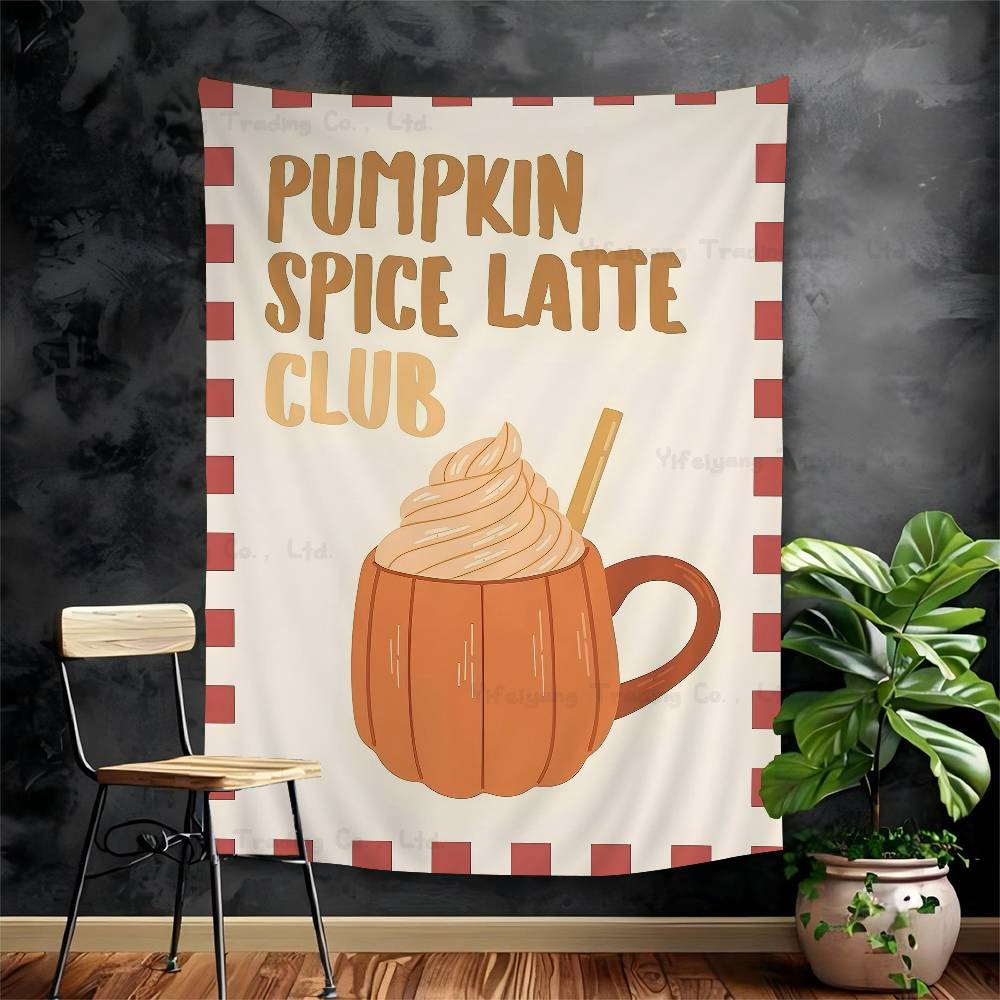

Pumpkin Spice Colorful Tapestry Wall Hanging Hippie Flower Wall Carpets Dorm Decor Wall Art Decor 74x94cm(29x37in)