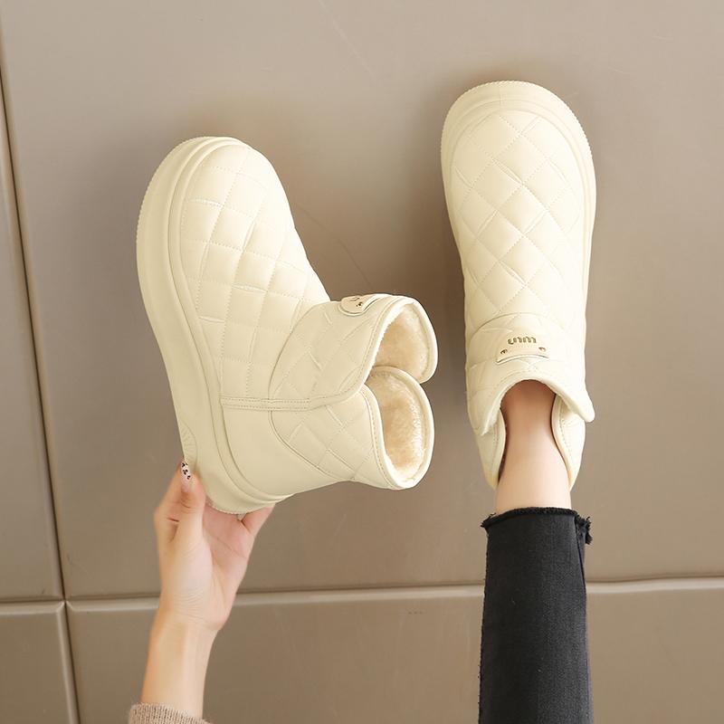 Harbin high-top velvet thickened snow boots winter new thick-soled leather-faced large cotton shoes