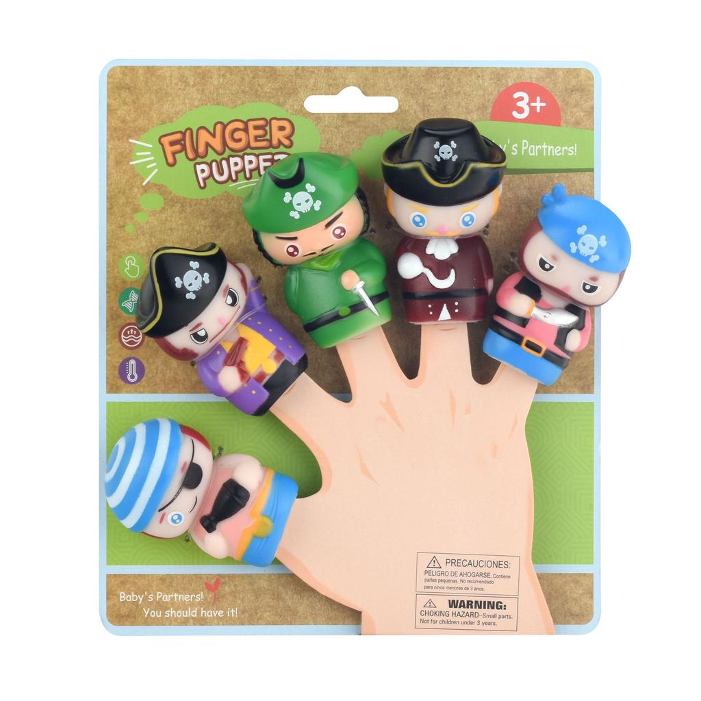 5 PCS Christmas Finger Puppets Santa Claus Snowman Elk Pirate Puppets Party Favors & Stocking Stuffers for Kids PVC Material