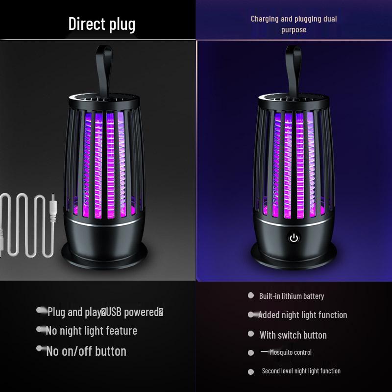 Smart LED Mosquito Killer: Wall-Mounted, USB Rechargeable, Electric Shock Repellent