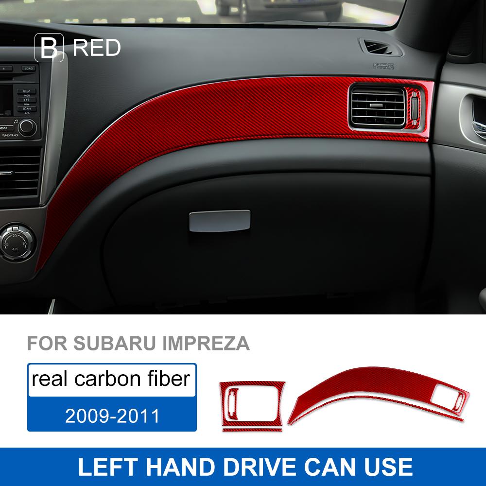 Real Soft Carbon Fiber Sticker For Subaru Impreza 2009 2010 2011 Trim Air Outlet Dashboard Panel Sticker Decoratie Accessoires