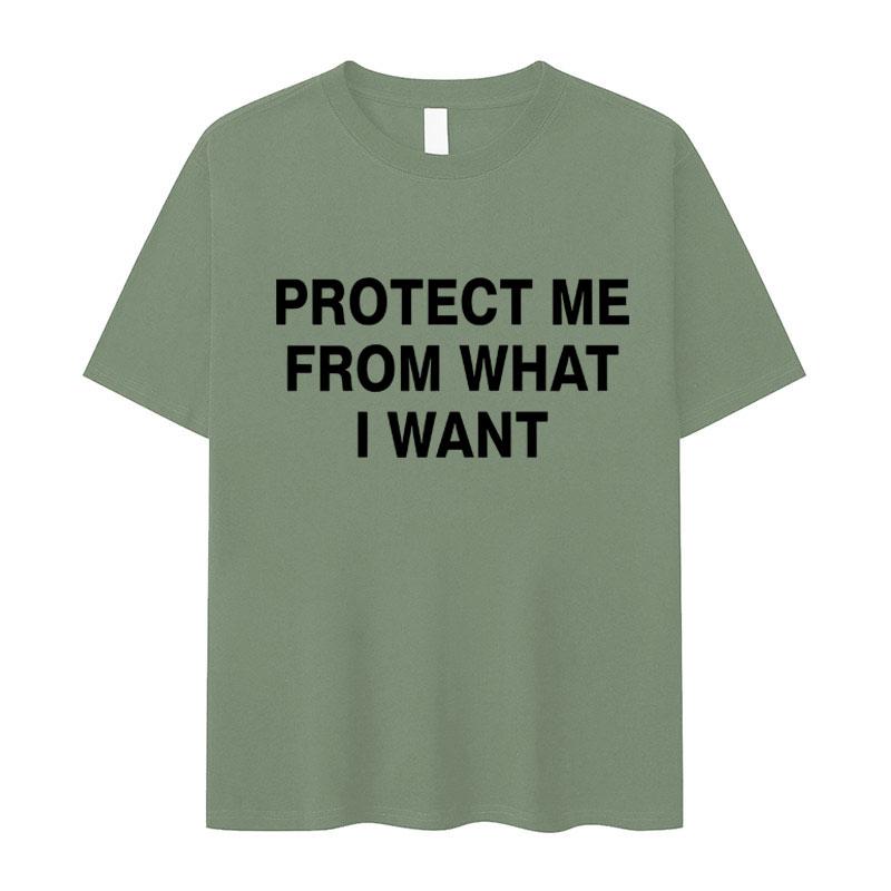 

Singer Rosalía Protect Me From What I Want Letters Print Graphic Tee Harajuku Men Women Short Sleeve Oversized Hot Sale Tshrits 4XL