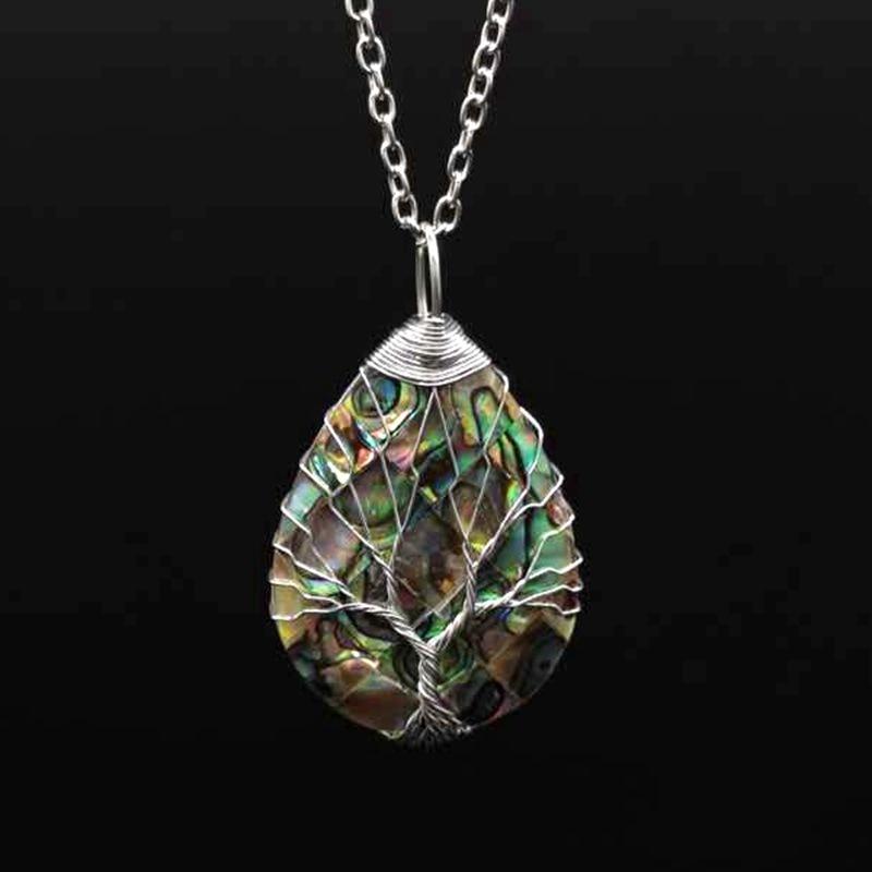 Natural Color Shell Abalone Shell Winding Pendant Necklace, Jewelry, Women'S Necklace