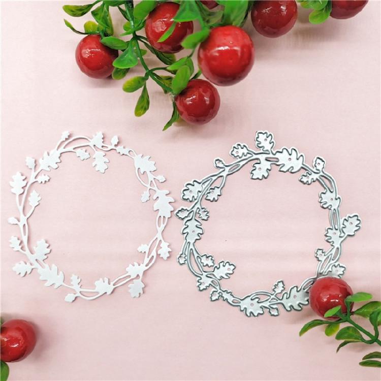 Round Wreath Metal Cutting Die DIY Christmas Invitation Cards Making Supplies
