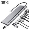 12‑in‑1 USB‑C Docking Station, MST Multi‑Monitor Type‑C Hub for Laptop Expansion
