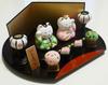 Hinamatsuri Cute cat Hina dolls [Cat Set] [Hand-painted ceramic]