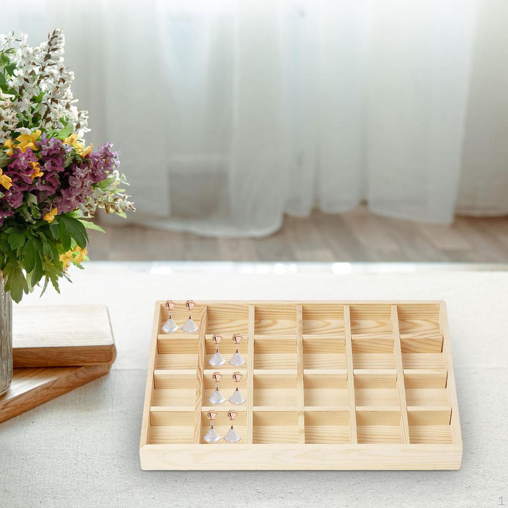 Tava de Expunere Bijuterii Etui Bijuterii,Broșă Pin din Lemn,Depozitare Practică Coliere pentru