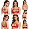 Women Lingerie Bra 1/4 Cup Push-up Underwire Adjustable Straps Satin Hollow Out Shelf Balconette Supportive Nightwear
