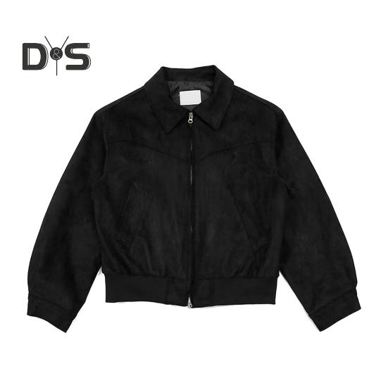 

Мужская куртка с лацканами, длинный рукав, на молнии, дизайн, куртка, пальто с карманами, однотонное короткое пальто, уличный офис, повседневная одежда XL чёрный