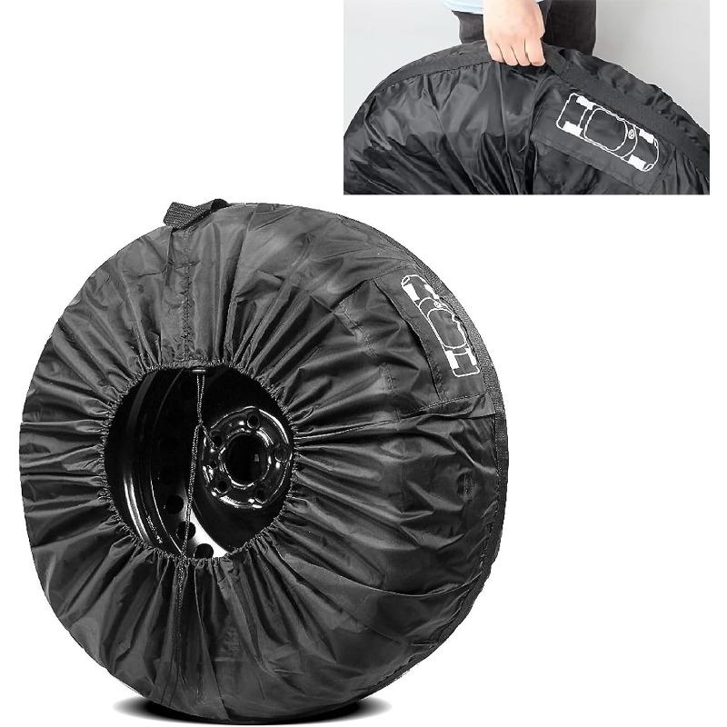 Universal Car Spare Tire Cover 31.49 Inch Black Wheel Protector Dust Waterproof UV Resistant Tire Storage Bag Auto Accessories