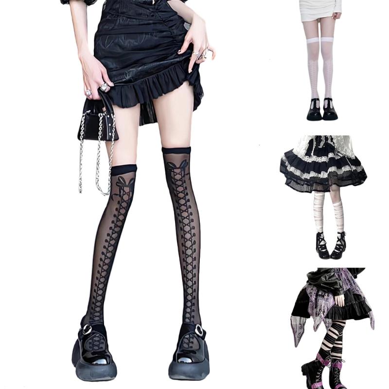 Sexy Women Over Knee Stockings Adult Bandage Transparents Tight High Pantyhose Party Nightclub Sheer Stockings New