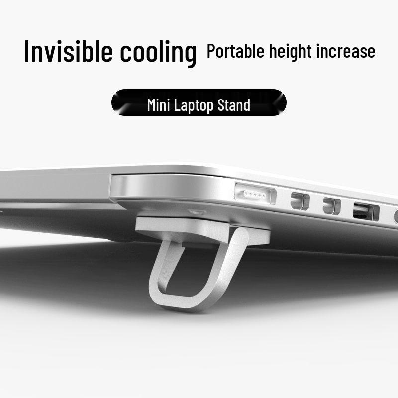 Zinc Alloy Mini Laptop Stand - Portable Cooling Riser Pad