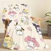 Kawaii S-sanrioS Chibi Blanket Soft Throw Blanket for Home Bedroom Bed Sofa Picnic Travel Office Rest Cover Blanket Gift