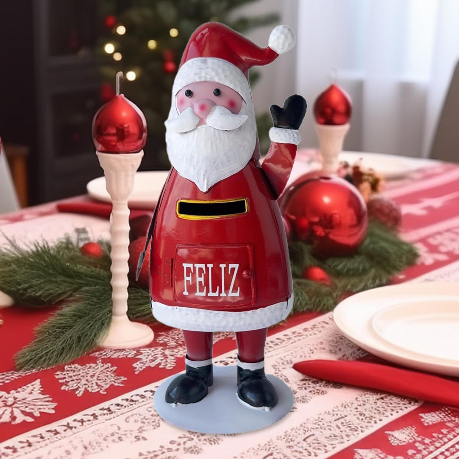 

Рождественский почтовый ящик Держатель для газет Декор Подарки Металлический красный почтовый ящик Почтовый ящик для улицы Праздничный