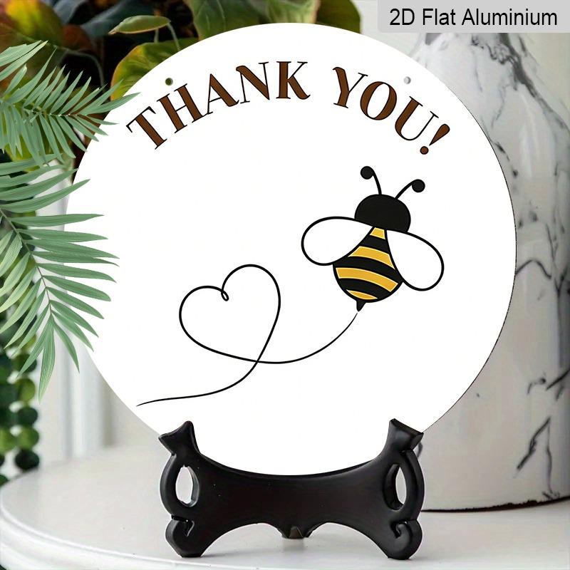 2D Flat Retro Aluminum Wall Stickers, Available In Multiple Sizes. Bee-themed Thank-you Pendant, with A Simple, Artistic Design, Making It A Perfect