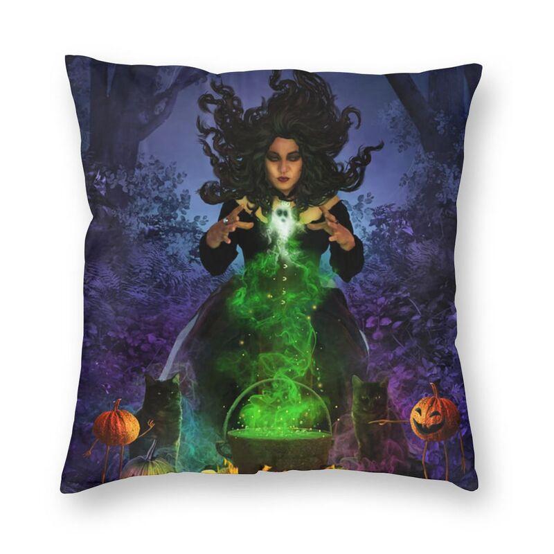 Home Decoration Nordic Halloween Witch Ghost Tree Cushion Cover Cushion Cover Mystery Magic Pillowcase 45x45cm Funda De Almohada
