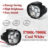 6 LED Moto Headlight Headlamp Auxiliary Spotlight Scooter High Brightness Waterproof Modified Light Bulbs with Switch Car Light