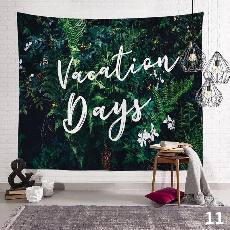 Wandteppich mit tropischen Pflanzen, Palmblättern, für den Sommer, Grünpflanzen, Party für die Inneneinrichtung, Ästhetik, Wandteppich mit Blättern