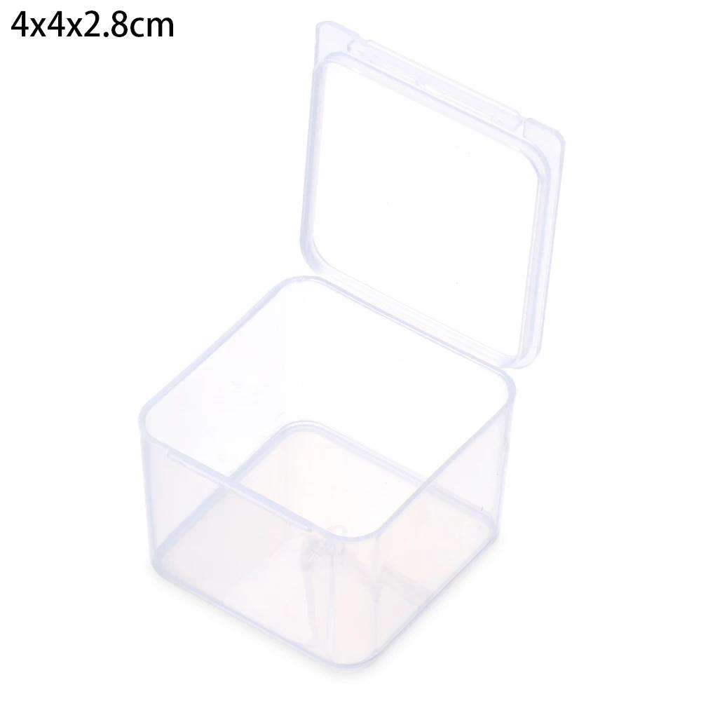 Square Round Plastic Transparent Storage Box Small Items Sundries Organizer Case Jewelry Beads Container Box Tools Accessories