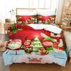 Christmas New Pattern Digital Printing Three-Piece Set 3D Three-Dimensional Polished Chemical Fiber Quilt Cover Pillowcase To Picture