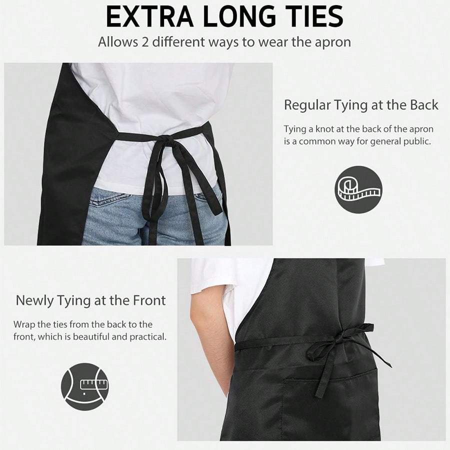 1pc Adjustable Bib Apron Waterproof & Oilproof, Suitable For Home Kitchen Cooking, Chef, Outdoor BBQ And Painting, Kitchen