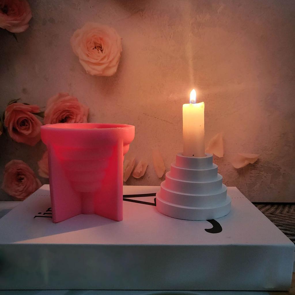 Forma na svíčku Odlitky Formy DIY 3D Silikonová forma Svícník Formy na svíčky Silikonové formy Ruční práce pro svícen
