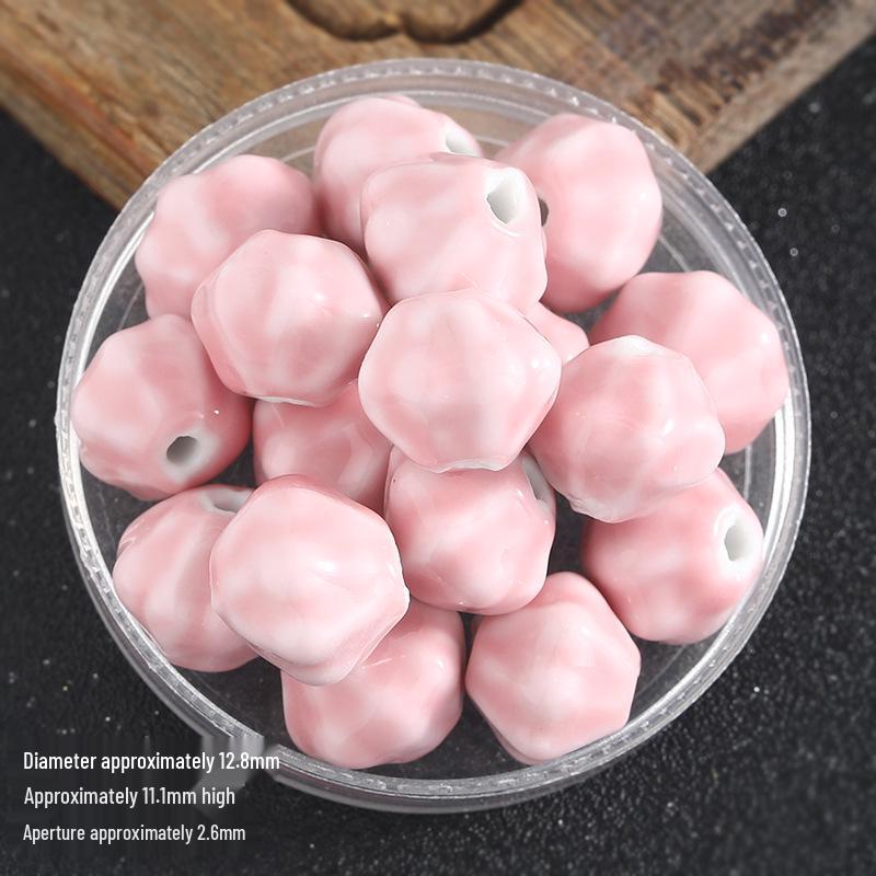 Retro Colored Irregular Ceramic Rhombus Beads for Bracelets