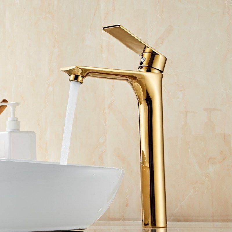 Bathroom Basin Faucet Sink Mixer Tap Solid Brass Tap Water Faucet Waterfall Brushed Gold Matte Black Chrome Basin Mixer Faucet