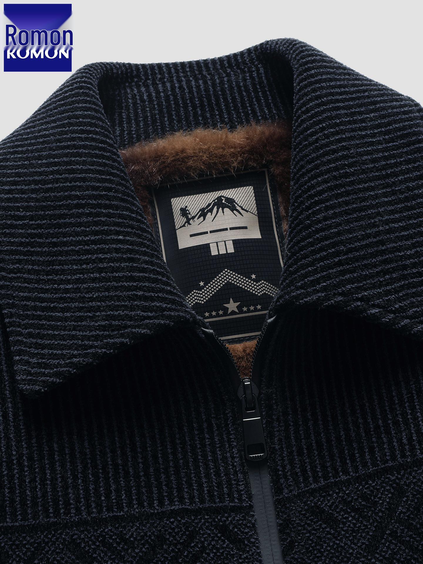 Lomon Men s Velvet Thickened Chenille Winter Jacket - Warm, Windproof, Lapel Design for Middle-Aged and Elderly 180/XL