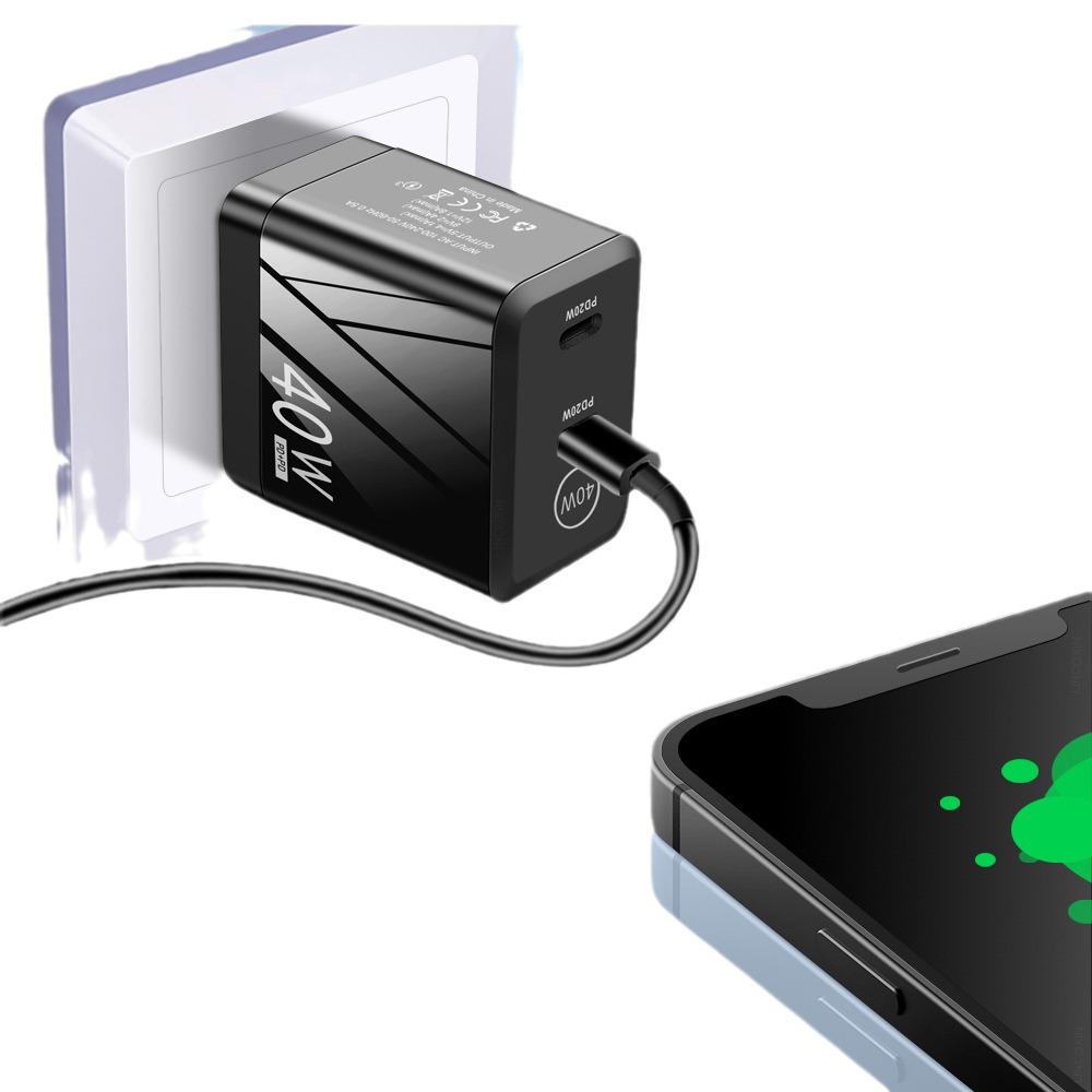 Dual Port 40W Fast Charging Type-C PD Travel Charger