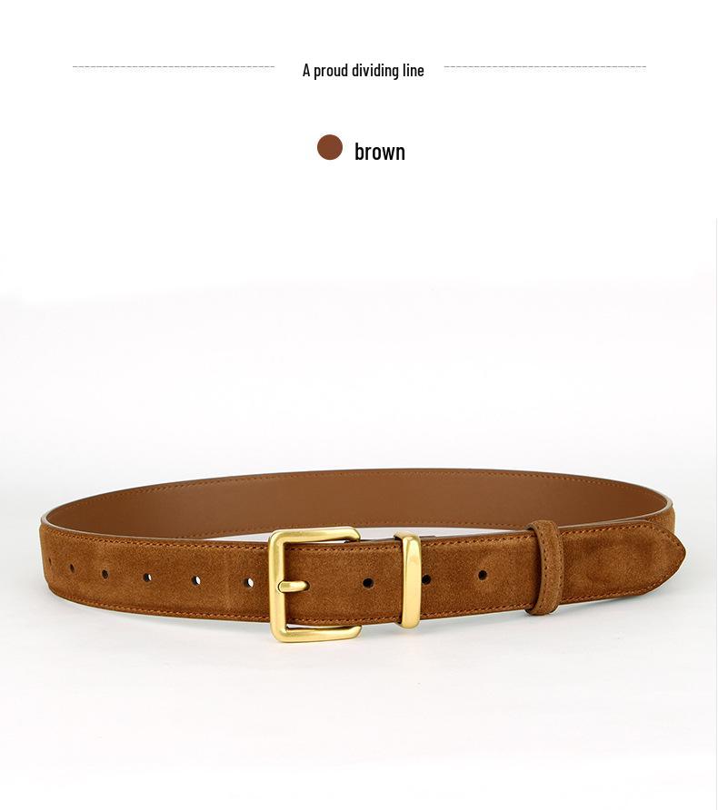 Klassischer Retro Damen-Wildleder-Ledergürtel - Vielseitiges Jeans-Accessoire mit hochwertigem Gefühl