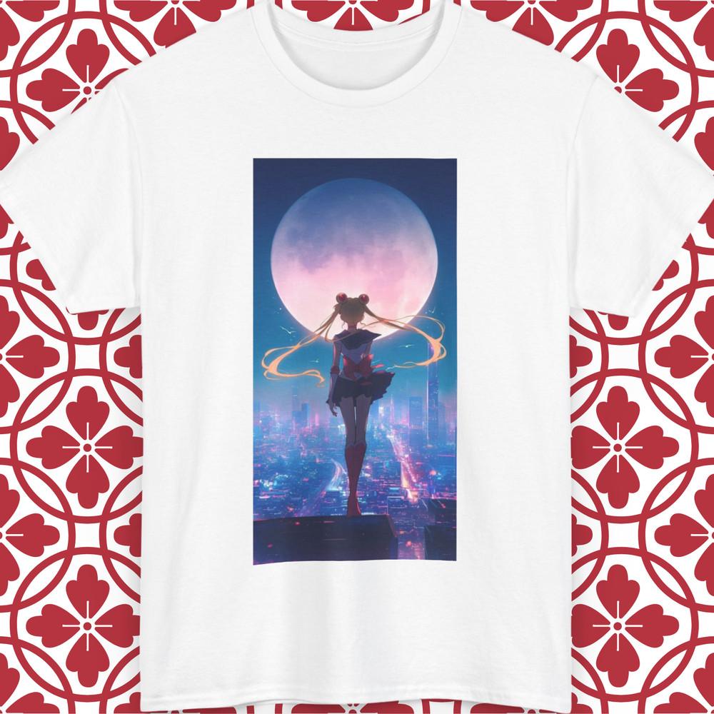 

Sailor Moon T-Shirt White Black Tsukino Usagi Japanese Unisex All Sizes Gift 4XL