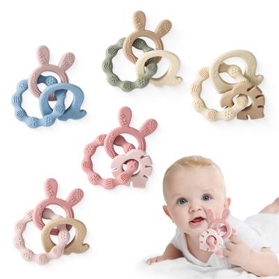 Baby Silikon Kaninchen Armband Beißspielzeug BPA Frei Still Beißspielzeug Lebensmittelqualität Silikon Neugeborene Beißspielzeug Baby Geschenk