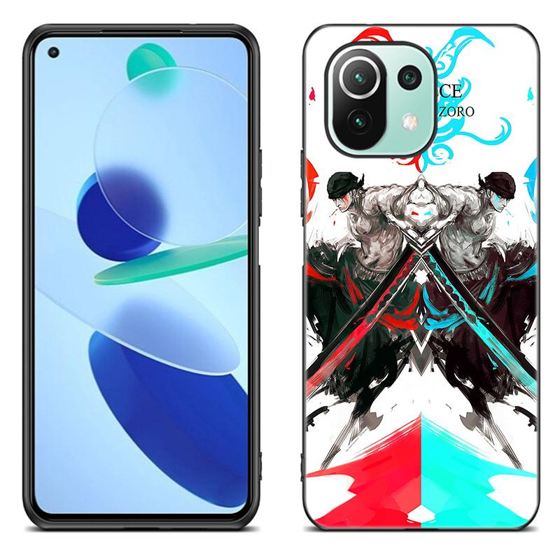 Anime roronoa zoro Phone Case For Xiaomi Mi 11 Lite NE 11i 10T 11T Pro A2 A3 Lite POCO F3 M3 M4 C31 X3 Pro NFC GT Black Cover