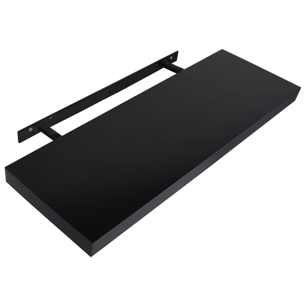 Floating Shelves 2 pcs Black 80 x 20 x 3.8 cm
