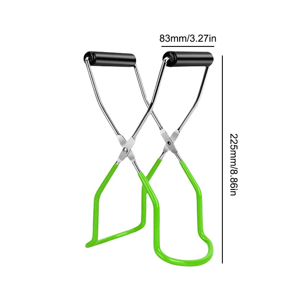 

Canning Gripping Tongs with Grip Handle Heat Resistance Stainless Steel Jar Clip Safe Secure Grip Glass Canning Gripping Lifter зелёный