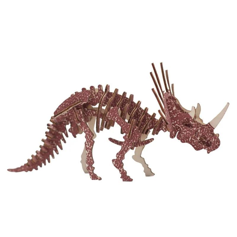 Multisize 3D Wooden Dinosaur Puzzles Children Animal DIY Model Handmade Intellectual Toy Board High Quality Christmas Gift