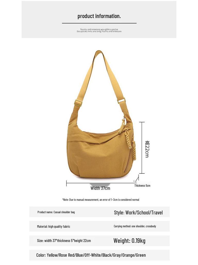 Damen 2025 High-End Wasserdichte Nylon Halbmond Umhängetasche