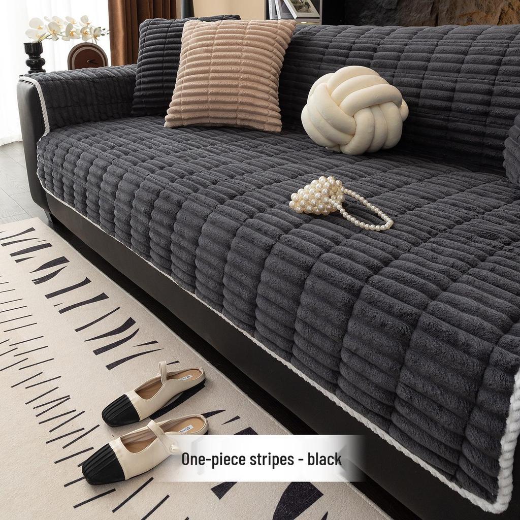 2026 Winter Plush Non-Slip Sofa Cushion & Leather Cover