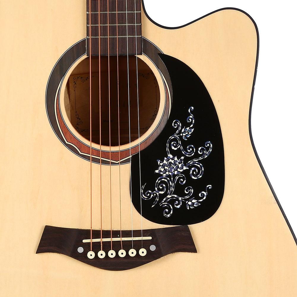 2Pcs Comma Shape Pickguard Pick Guard Sticker for Acoustic Guitar (Silver Vine)